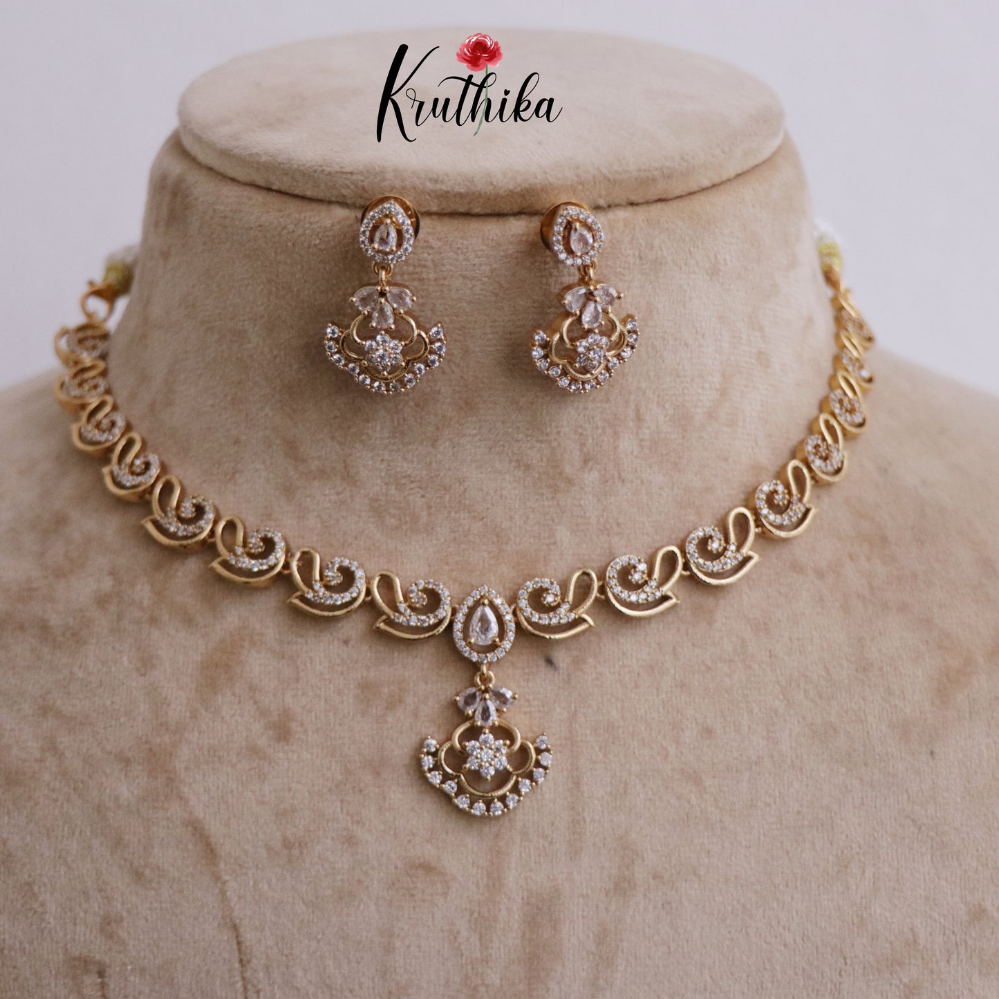 Elegant CZ Victorian Floral Pendant Necklace NC2277 (Available in 3 Colors)