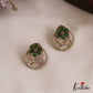 Simple CZ Floral Stud Earrings With Interchangeable Stones E1105