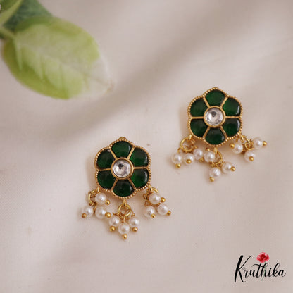 Trendy Kemp Floral Motifs Earcuffs | Upper Earrings | Bugadi Earrings E1027 (Available In 3 Colors)