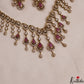 Sparkling Teardrop Motifs Gold-Tone AD Victorian Choker NC3021 (Available In 2 Colors)