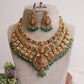 Premium Bridal Three Layer Temple Lakshmi and Peacock Jadau Necklace NC2212 (Available in 2 Colours)