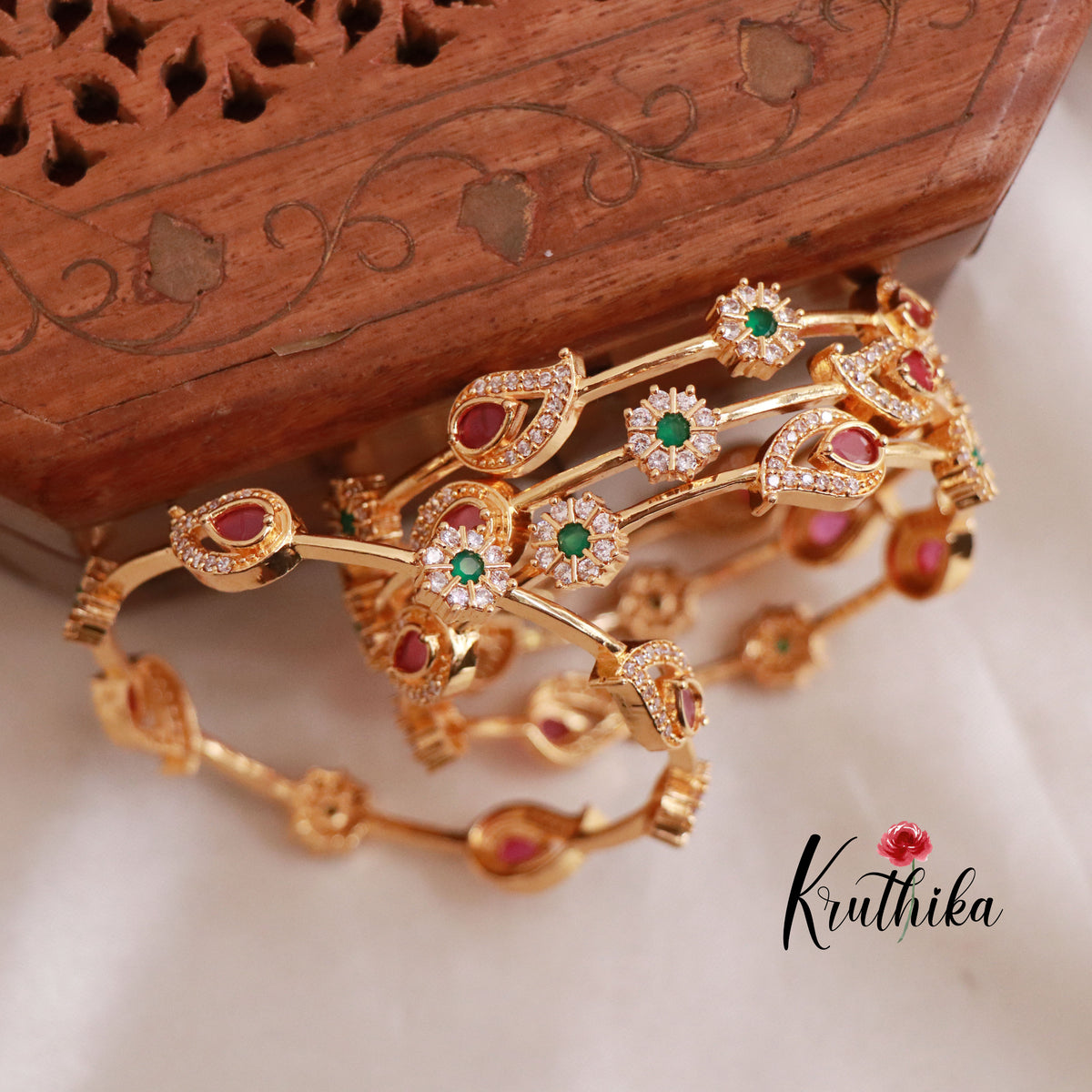 Prem Bangles Premium AD bangles (set of four) B131 – Kruthika Jewellery