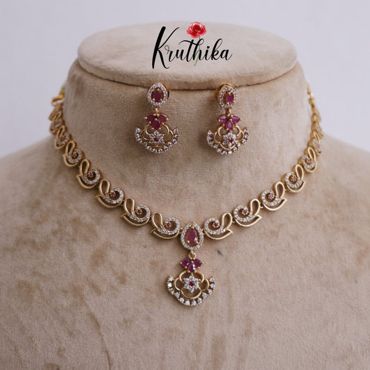 Elegant CZ Victorian Floral Pendant Necklace NC2277 (Available in 3 Colors)