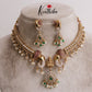 Beautiful Kemp Stone Elephant Temple Lakshmi Devi Hasli Necklace NC2058