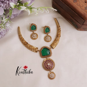 Beautiful  AD Victorian Hasli  Necklace Sets NC2019 (Available in 2 colours)