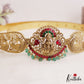 Grand Antique Nagas Lakshmi Peacock Motifs Kemp Hip Belt With Green Bead Drops V357