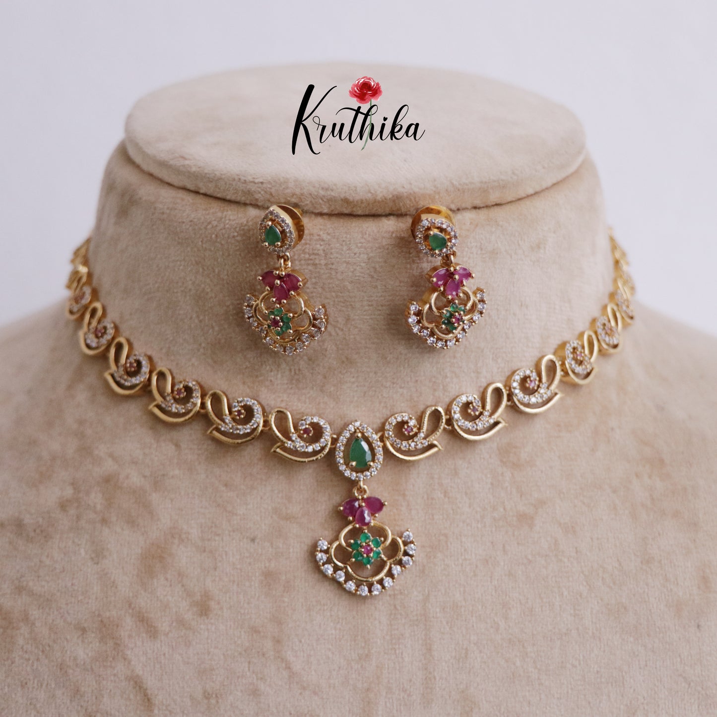 Elegant CZ Victorian Floral Pendant Necklace NC2277 (Available in 3 Colors)