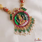 Elegant Hand-Painted Goddess Lakshmi Jadau Pendant Black Thread Necklace NC3321
