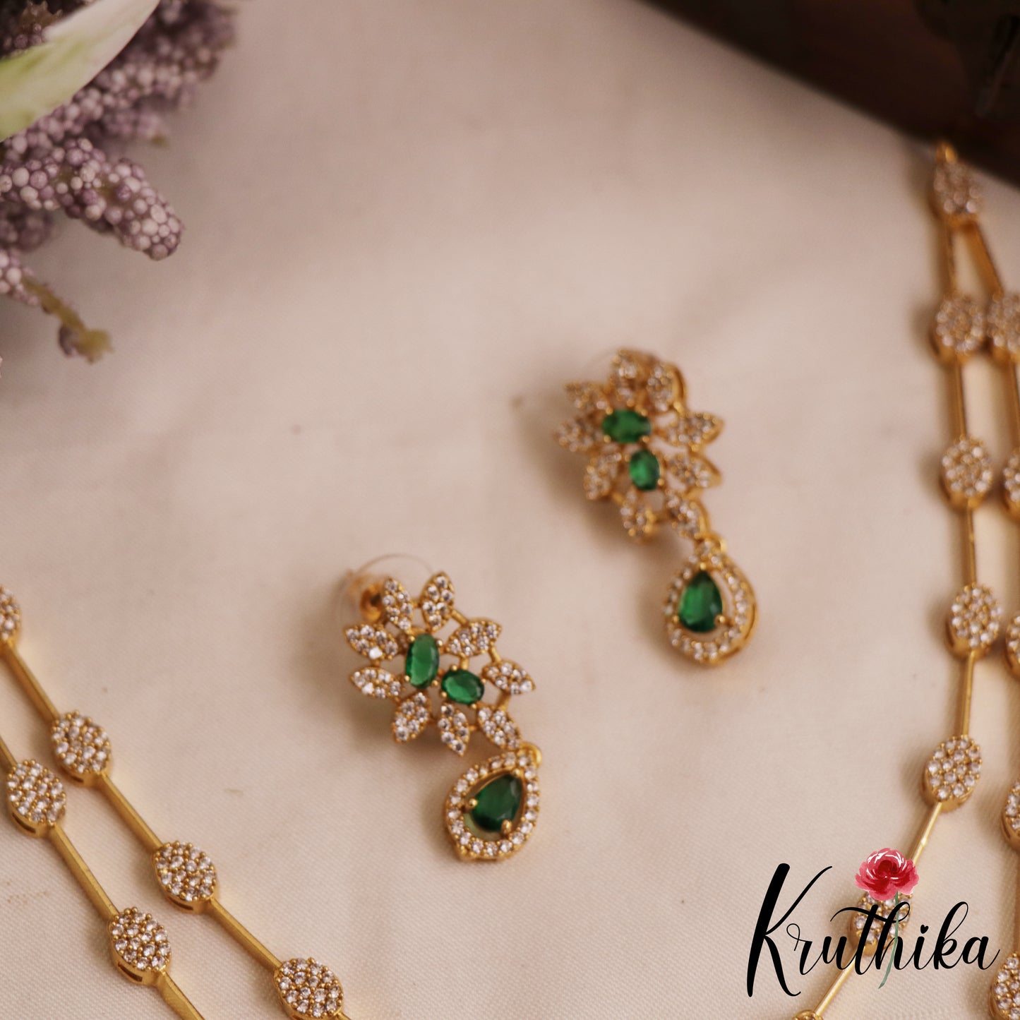Sparkling Floral Motifs Multi Layered AD Victorian Necklace NC2902 (Available In 2 Colors)