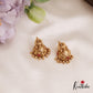 Traditional Antique Lakshmi Motifs Jhumka With Bead Drops E966 (Available In 4 Colors)