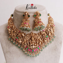 Premium Antique Gold A like Kundan Jadau Temple Necklace NC2012