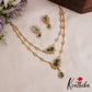 Sparkling Floral Motifs Multi Layered AD Victorian Necklace NC2902 (Available In 2 Colors)