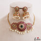 Pretty Floral Motifs Kemp Choker With Pearl Drops NC3195