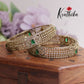 Classic CZ Floral Kada Bangles B292 (Available in 2 Colours) (Set of 2 Bangles)