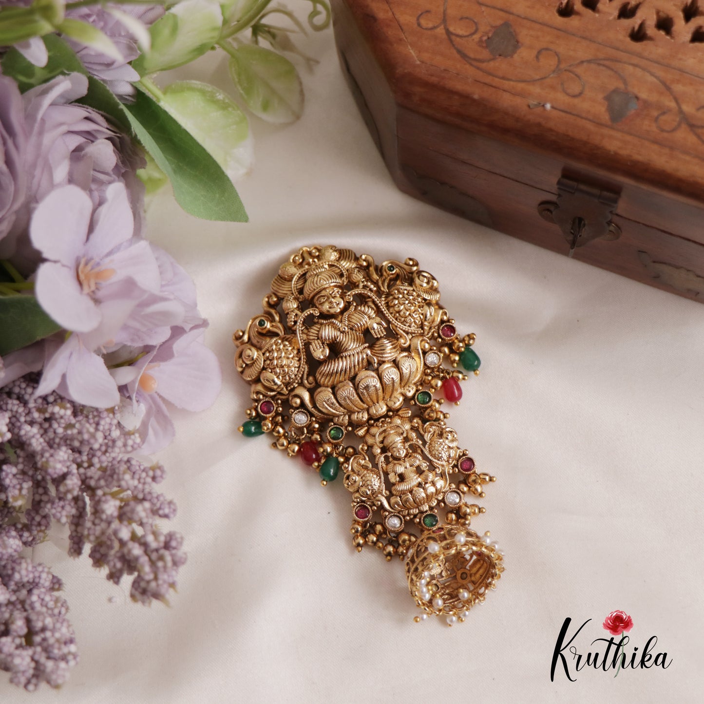 Beautiful Nagas Lakshmi Jhumka Jada Billa with Beads J253