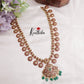 Classic Kemp Kasu Haaram with Detachable Pendant with Green Beads Drops LH1952