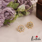 Pretty Pearl Border Floral Motifs Stud Earrings E1033