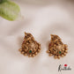 Traditional Antique Lakshmi Motifs Jhumka With Bead Drops E966 (Available In 4 Colors)