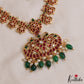 Premium Floral Motifs Jadau Necklace With Green Bead Drops NC2978