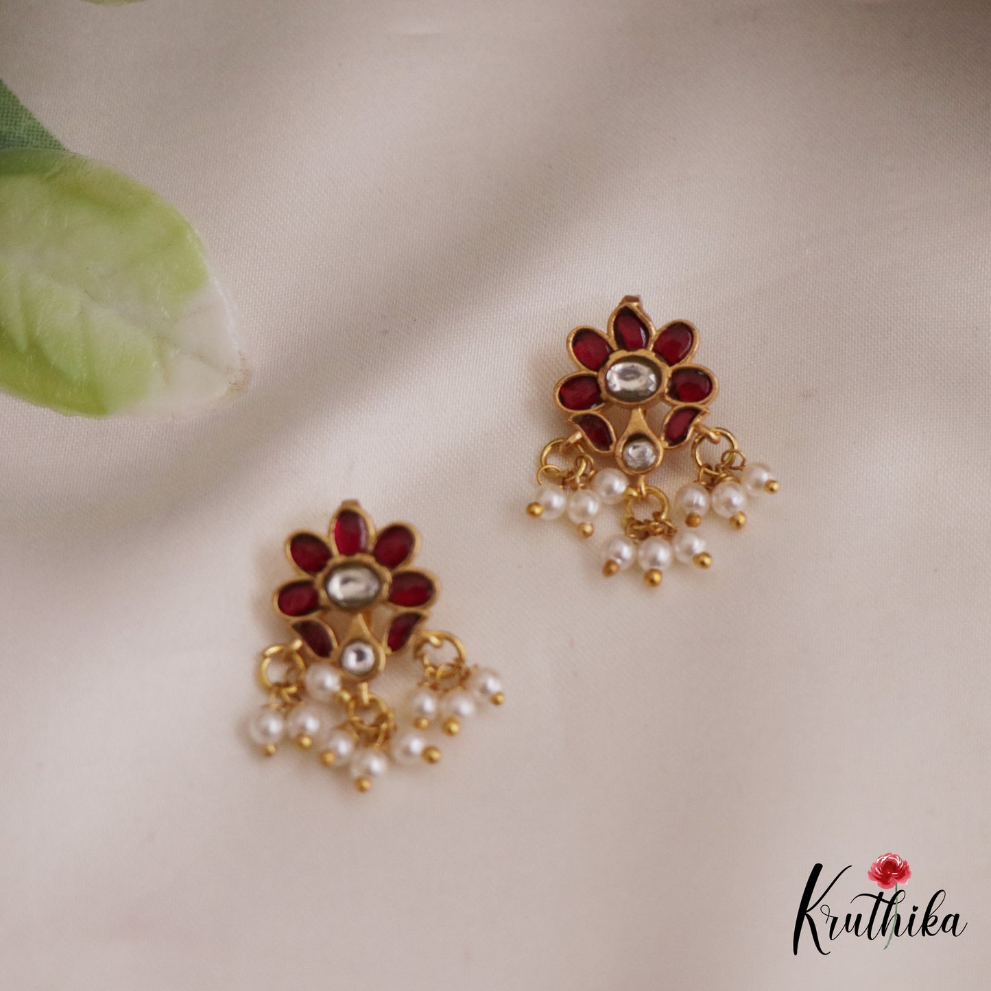 Classic Kemp Floral Motifs Earcuffs | Upper Earrings | Bugadi Earrings E1025 (Available In 4 Colors)