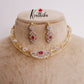 Simple CZ Sparkling Floral Victorian Hasli Necklace NC2253 (Available in 2 Colours)