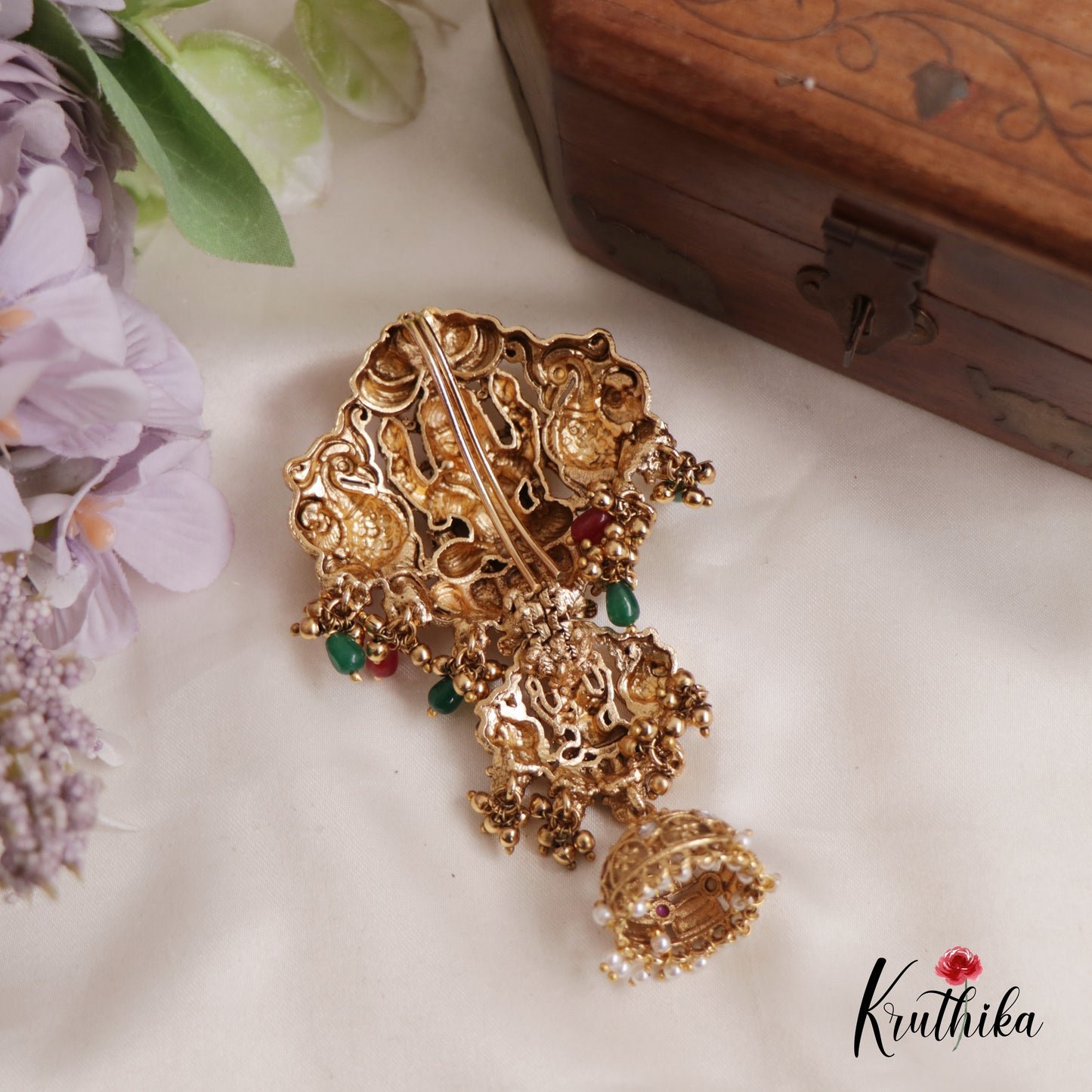 Beautiful Nagas Lakshmi Jhumka Jada Billa with Beads J253