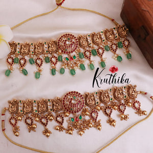 Elegant Peacock Kempu Chocker NC1870 (Available in 2 Colours)