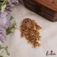 Stunning Antique Floral Peacock Jhumka Jadau Jada Billa With Pearl Drops J393