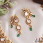 Premium Peacock Motifs Polki Victorian Choker With Green Bead Drops NC3018 (Available In 2 Colors)