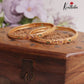 Micro-Plated Antique Gold Daily Wear Peacock Bangles B324