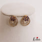 Simple CZ Floral Stud Earrings With Interchangeable Stones E1105