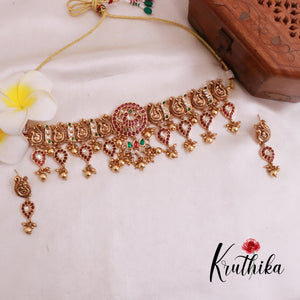 Elegant Peacock Kempu Chocker NC1870 (Available in 2 Colours)