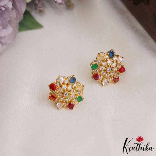 Trendy Navratna Earrings E1229