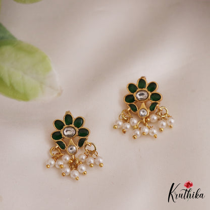 Classic Kemp Floral Motifs Earcuffs | Upper Earrings | Bugadi Earrings E1025 (Available In 4 Colors)