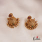 Beautiful Antique Floral Motifs Jhumka With Golden Bead Drops E967 (Available In 2 Colors)