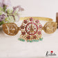 Gorgeous Antique Nagas Lakshmi Peacock Motifs Jadau Hip Belt With Green Bead Drops V358