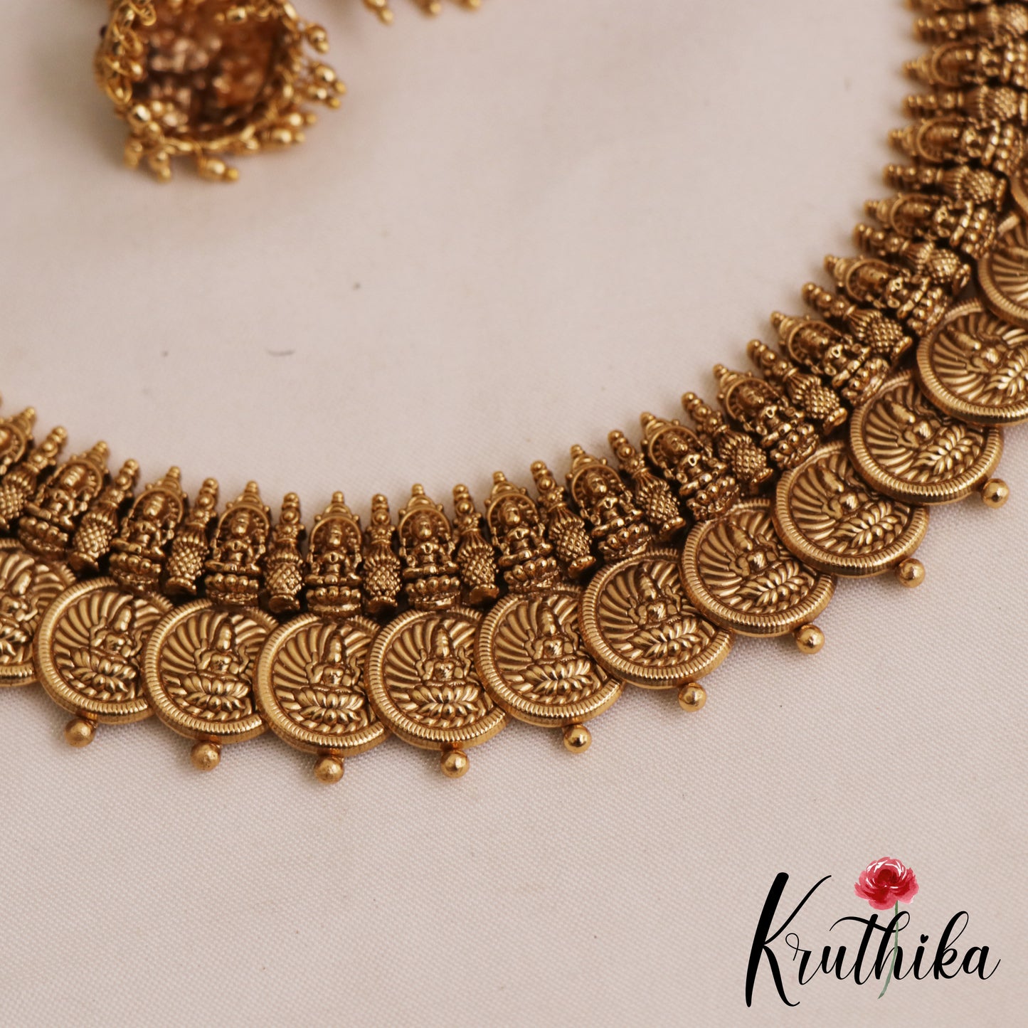 Premium Antique Lakshmi Motifs Kasu Necklace NC2850