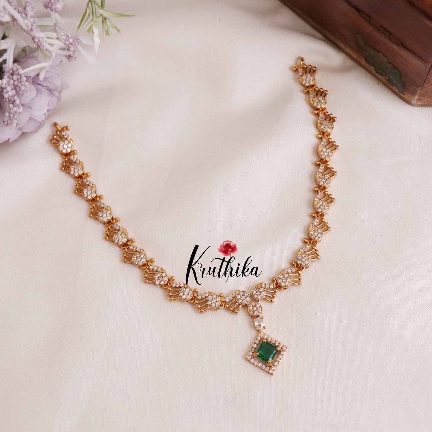Gorgeous CZ Stone Necklace NC2064 (Available in 2 Colours)