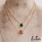 Simple Coral Bead Double Layered Pearl Chain NC2806