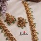 Premium Antique Nagas Radha Krishna Motifs Haaram With Pearl And Bead Drops LH2025