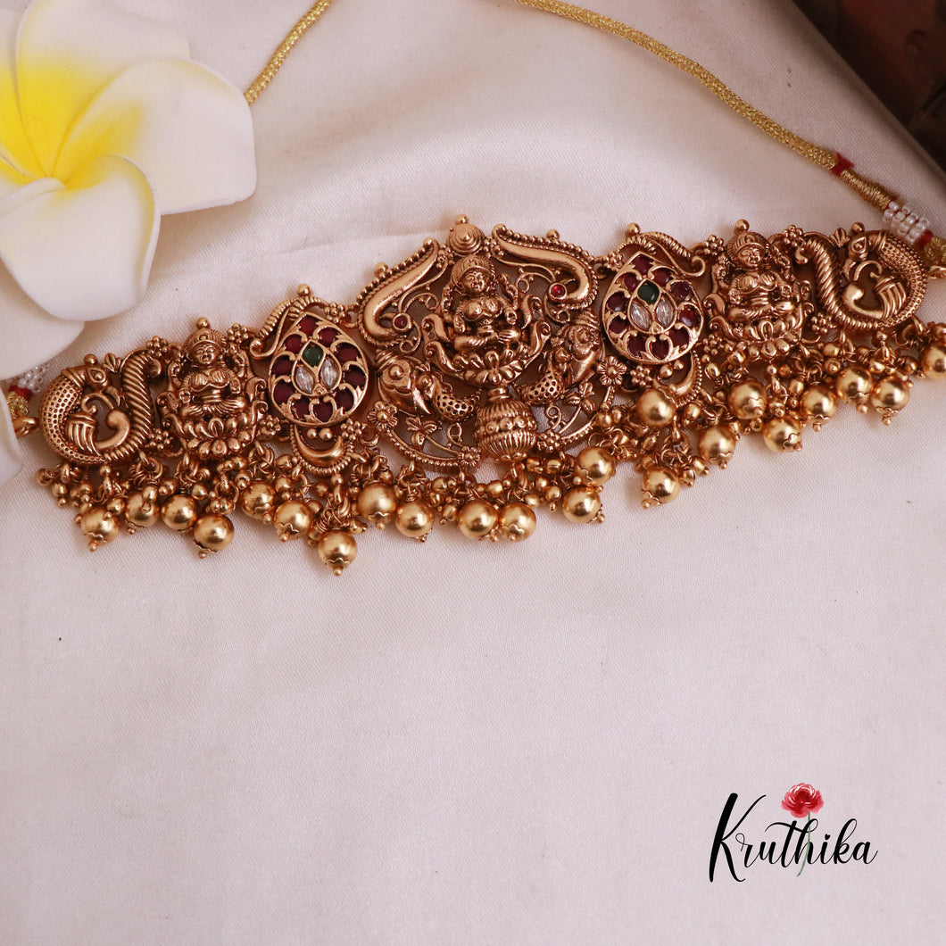 Beautiful Kempu Temple Chocker NC1873 (Available in 2 designs)