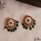 Elegant Floral Jadau Jada Billa With Green Bead Drops J394 (Pair Of 2)