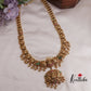 Royal Bridal Jadau Lakshmi Pendant Haaram with Golden Beads Drops LH1976