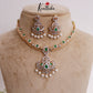 Simple AD/ Victorian Hasli Necklace with Peacock Pendant Drops NC2251 (Available in 3 Colours)