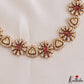 Trendy Floral Motifs CZ Victorian Choker NC3281 (Available In 2 Colors)