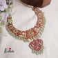 Grand Peacock Jadau Necklace with Pastel Green Drops NC2180