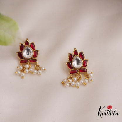 Pretty Kemp Lotus Motifs Earcuffs | Upper Earrings | Bugadi Earrings E1024 (Available In 4 Colors)