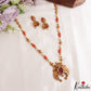 Trendy Antique Peacock Teardrop Motifs Coral Pearl Mala NC3231 (Available In 2 Colors)
