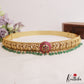 Premium Antique Floral Peacock Motifs Jadau Hip Belt With Bead Drops V356 (Available In 4 Colors)