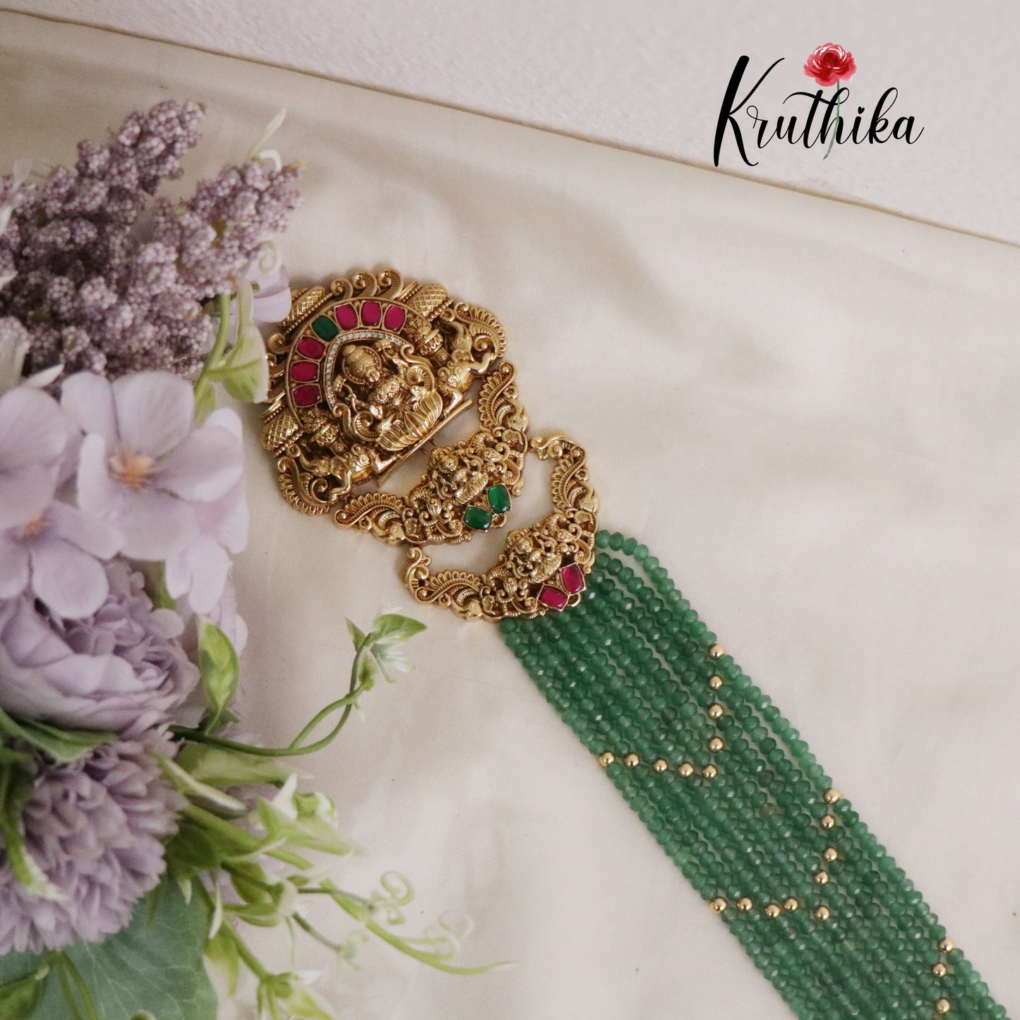 Royal Temple Lakshmi Long Jadau Jada Billa 28 Inch J189